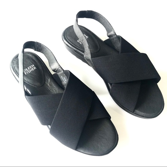 Eileen Fisher Shoes - EILEEN FISHER New Black Strappy Slingback Sandals